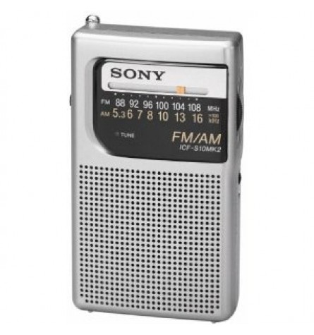 Sony Pocket AM/FM Radio, Silver - ICF-S10MK2
